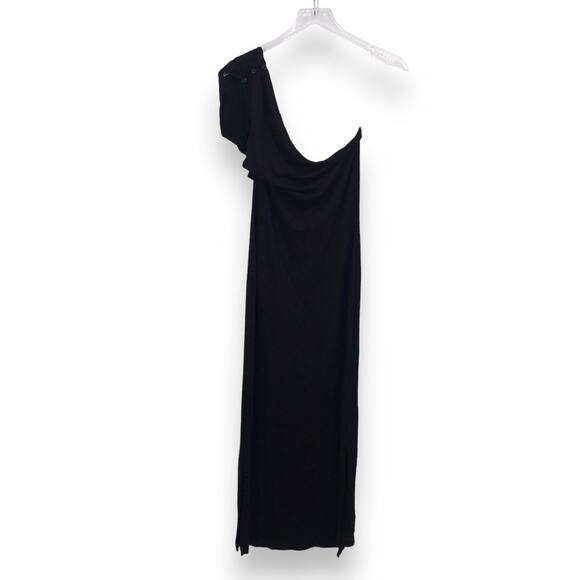 LNA Clothing Orla Midi Dress S Turtleneck Halter One Shoulder Sleeveless USA - Picture 1 of 11